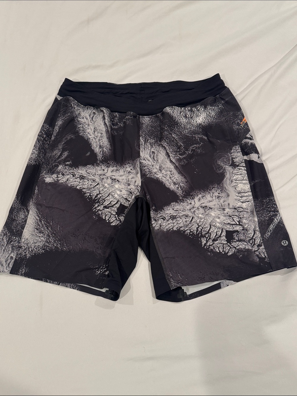 lululemon athletica Men's Black and White Marble Athletic Shorts